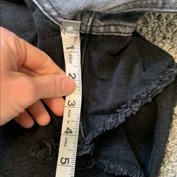 The Ragged Priest Black Gray Colorblock Jean Shorts Size Medium - Picture 6 of 10